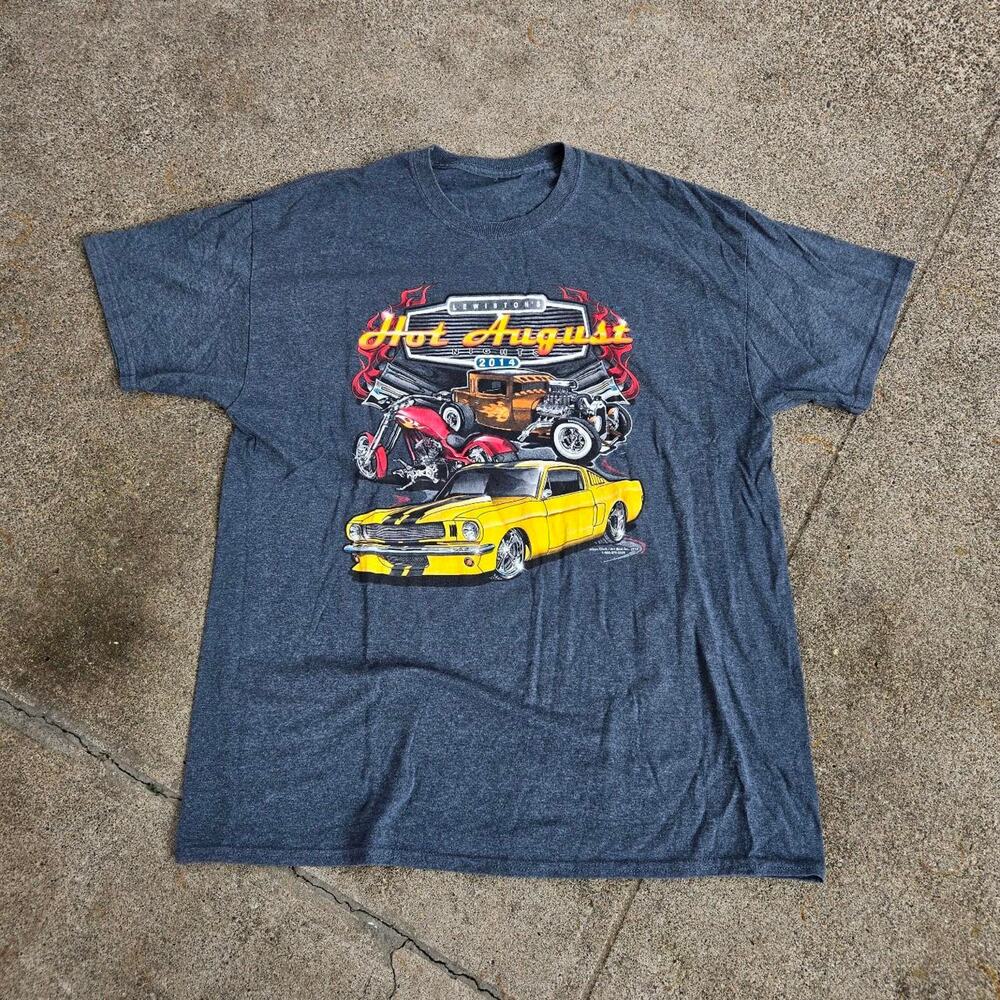 Vtg HOT AUGUST NIGHTS Classic Cars Graphic Lewiston Idaho Car Club T Shirt XL